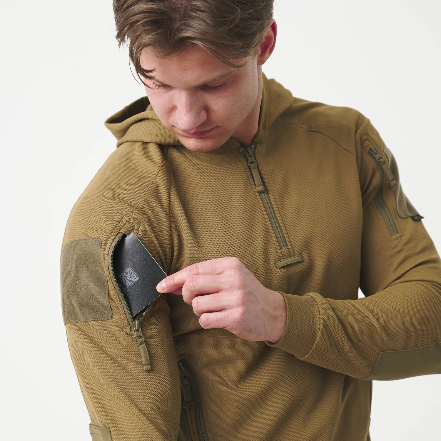 Helikon-Tex Range Hoodie TopCool mikina, olivová/čierna – detail 2