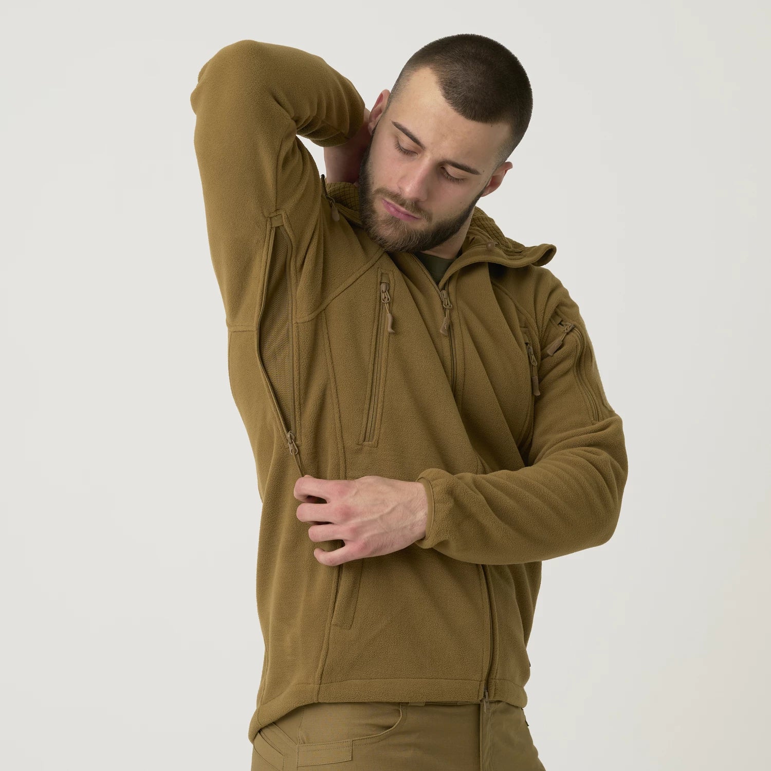 Helikon-Tex Patriot Mk 2 Hybrid Fleece mikina, Coyote – detail 6