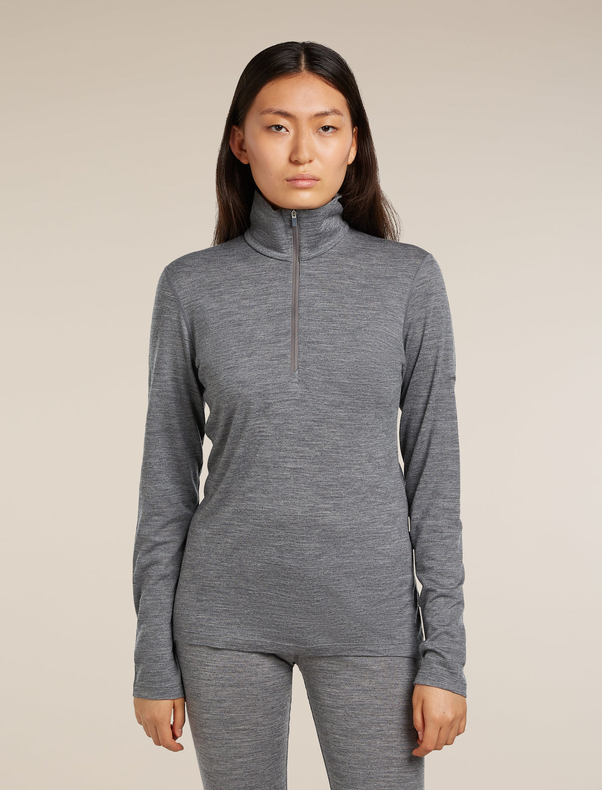 Icebreaker 200 Oasis dámska termo mikina na zips, sivá