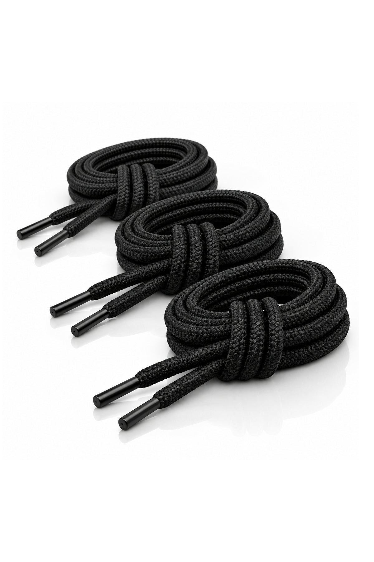 WARAGOD Warstrap Round vezalke za čevlje komplet 3 kos, črne