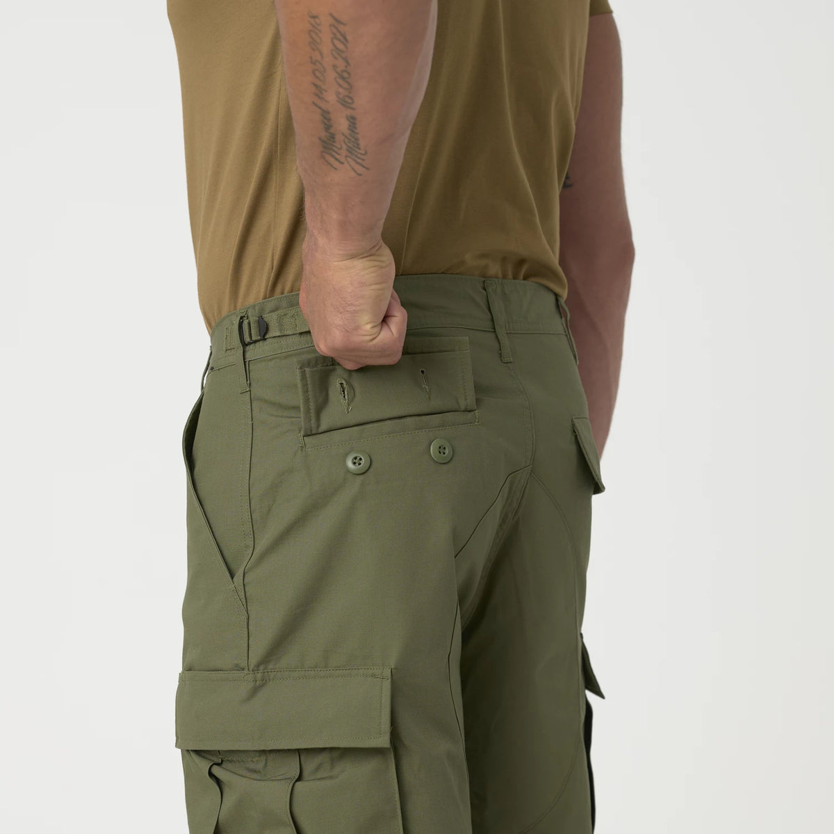 Helikon-Tex BDU krátke nohavice PolyCotton Ripstop, čierne – detail 5