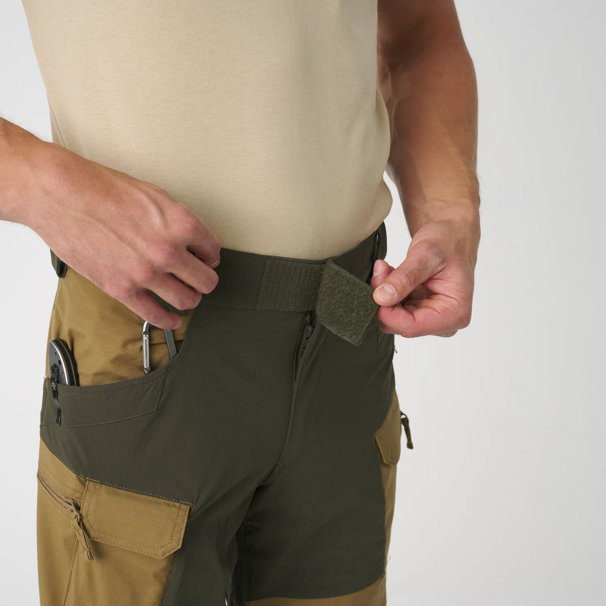Helikon-Tex HYBRID OUTBACK nohavice Dura Canvas DuraCanvas, Coyote / Taiga Green – detail 7
