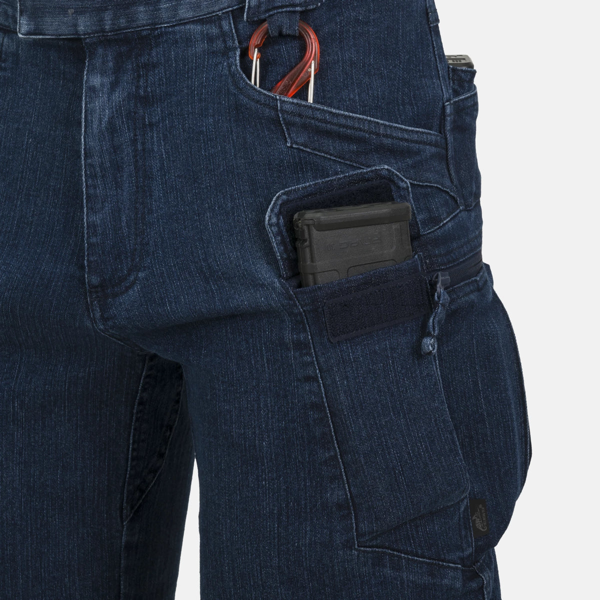 Helikon-Tex UTS krátke nohavice taktické 11'' Denim Stretch, Marine Blue – detail 1