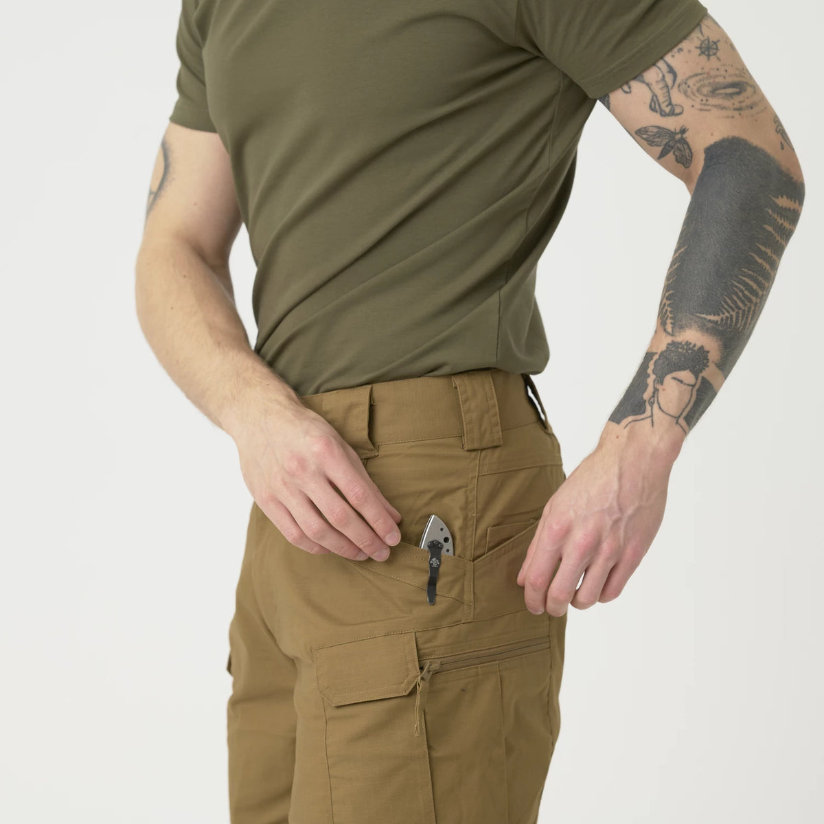 Helikon-Tex UTS nohavice taktické 11'' PolyCotton Ripstop krátke, Ash Grey – detail 4