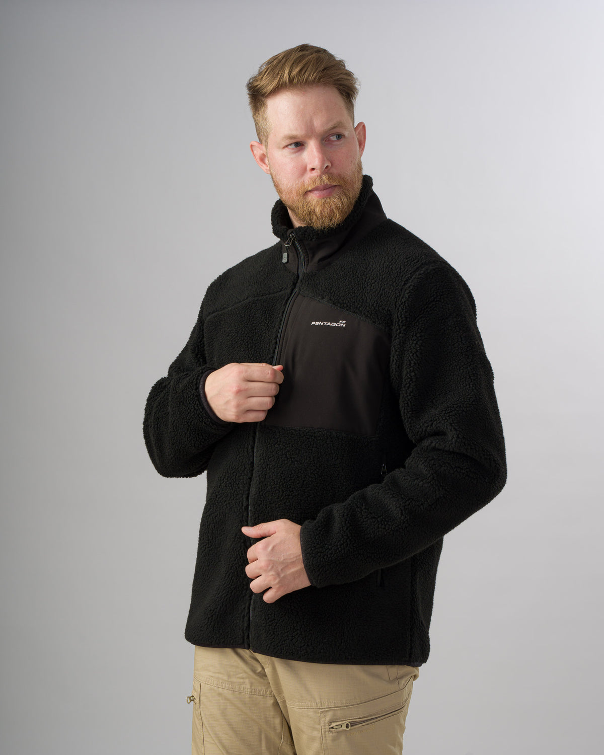Pentagon Summit Sherpa men's fleece jacket, black