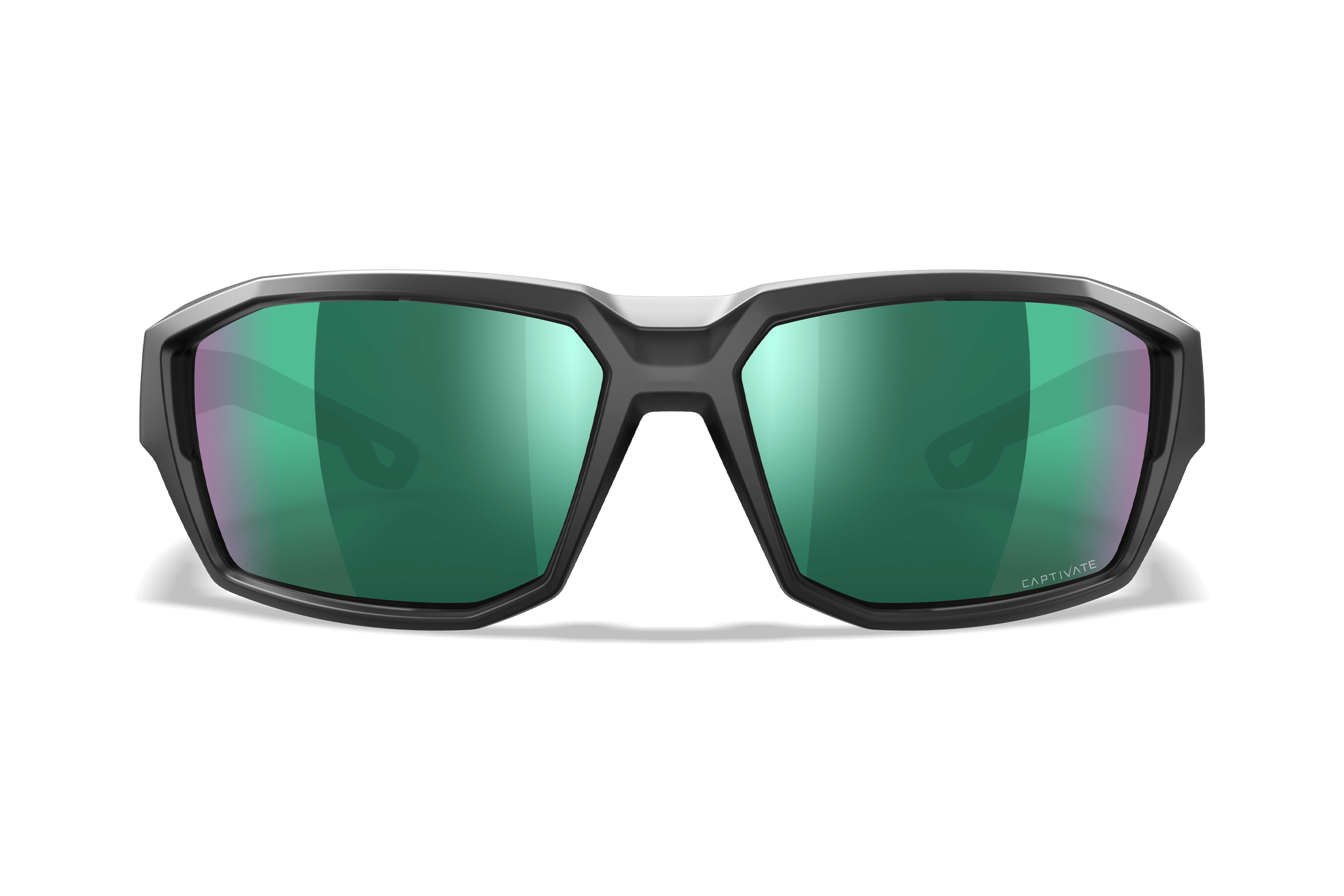 Wiley X Alpine balistična sončna očala, Matte Translucent Black / CAPTIVATE Polarized Green Mirror