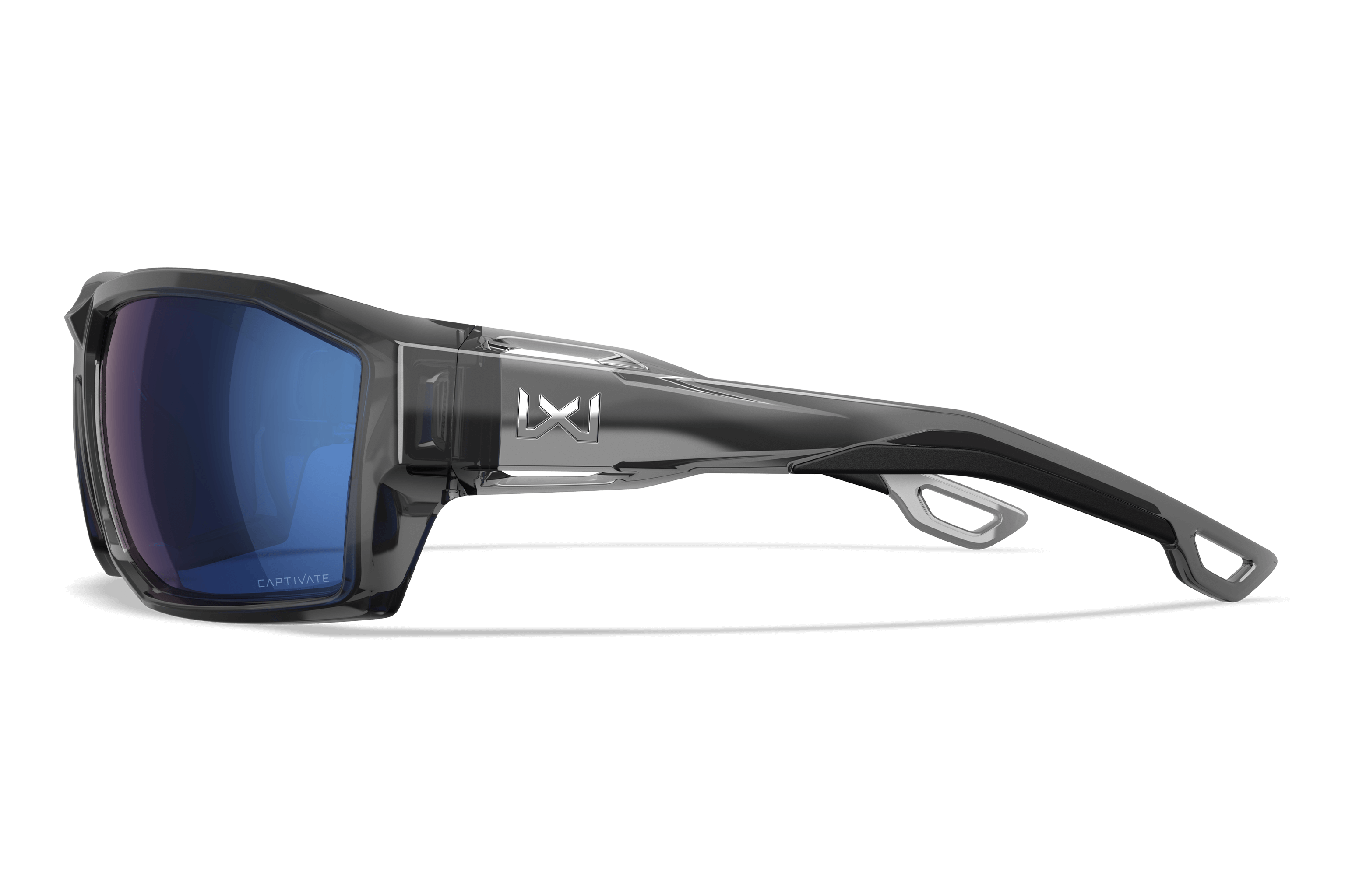 Wiley X Alpine balistična sončna očala, Gloss Crystal Grey / CAPTIVATE Polarized Blue Mirror