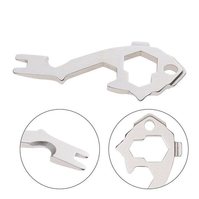 DRAGOWA Tactical večnamenski multitool za ključe 20v1 Edna, srebrna