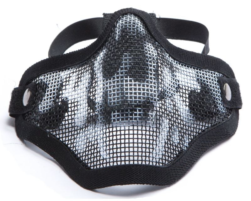 Action Sport Games Airsot STALKER zaščitna maska ASG s kovinsko spodnjo plastjo maske, črna/lobanja