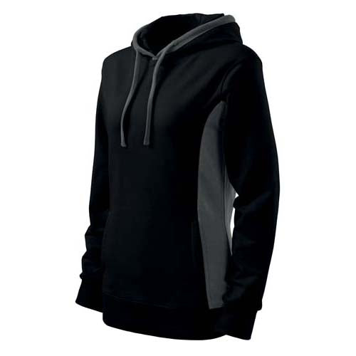 Malfini Kangaroo pulover ženski 280g/m2, črno-siva