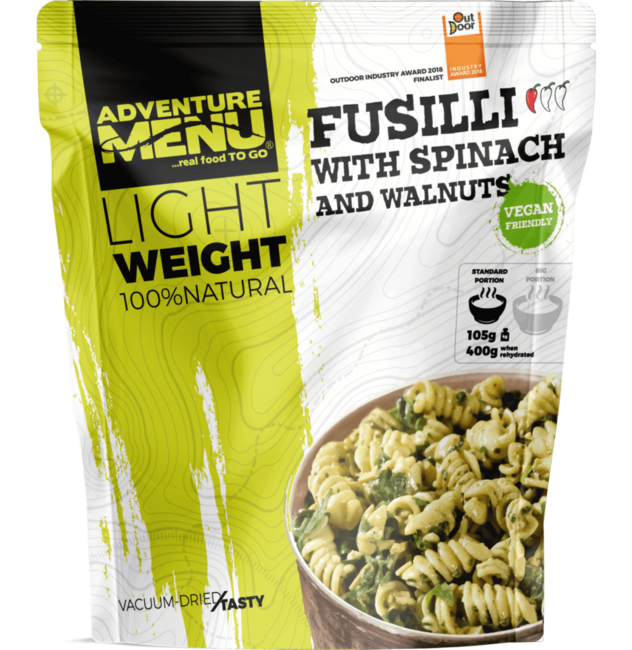 Adventure Menu Fusilli with Spinach and Walnuts, 600g