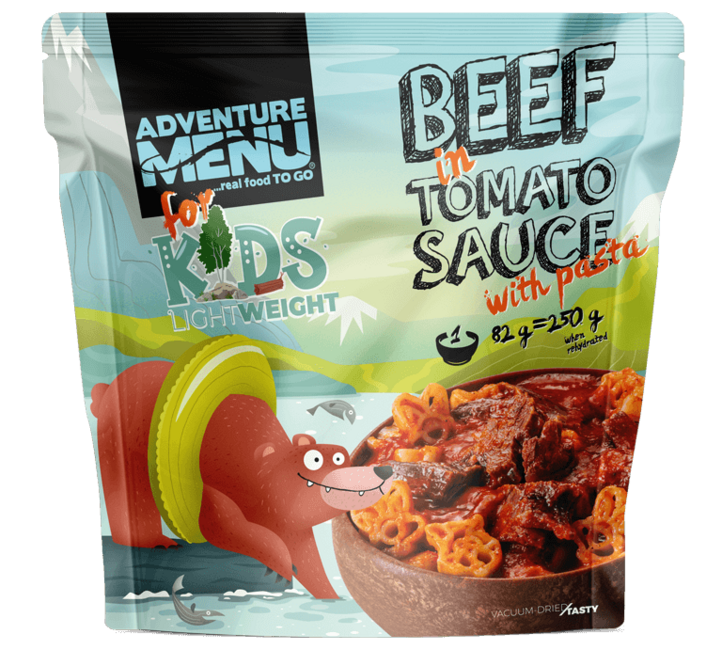 Adventure menu Govedina v paradižnikovi omaki s testenino, 250g