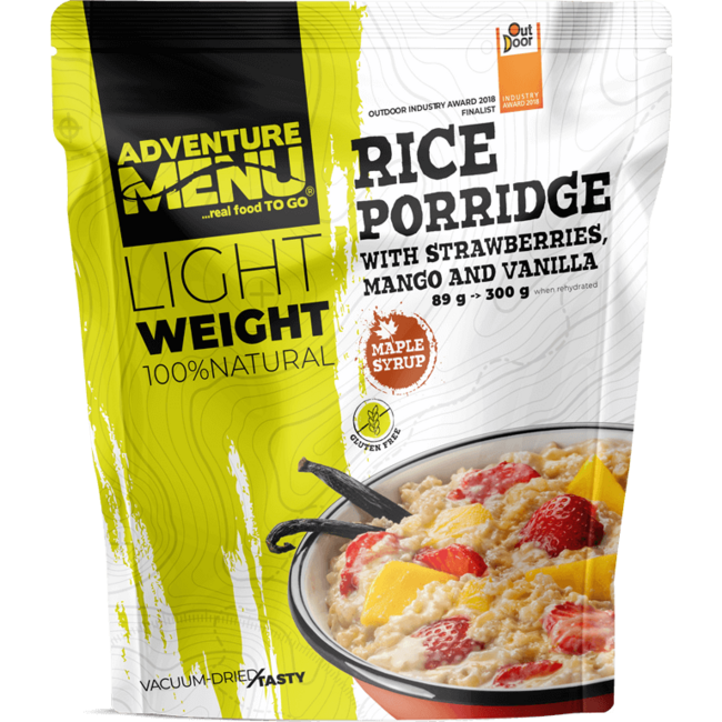 Adventure Menu Rice Porridge with Strawberries, Mango and Vanilla, 300g