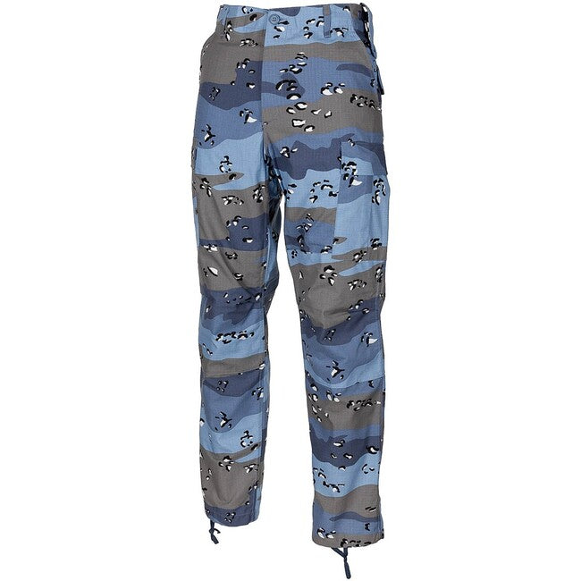 MFH US Combat BDU hlače Rip stop, chocolate chip modra camo