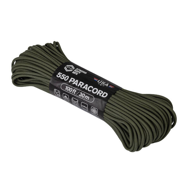ATWOOD® 550 Paracord vrv 100 čevljev 30 m, olive drab (55024CB)