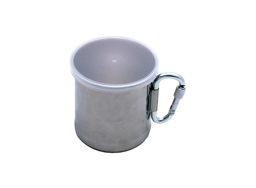 Baladeo PLR065 Stainless Steel Mug with Carabiner