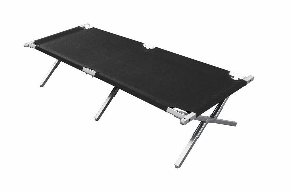 BasicNature Alu-Campbed potovalne ležalnik, črne, 210 cm