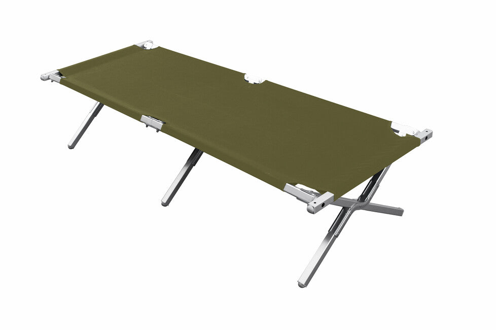 BasicNature Alu-Campbed kampinški ležalnik, olivno zelen, 210 cm