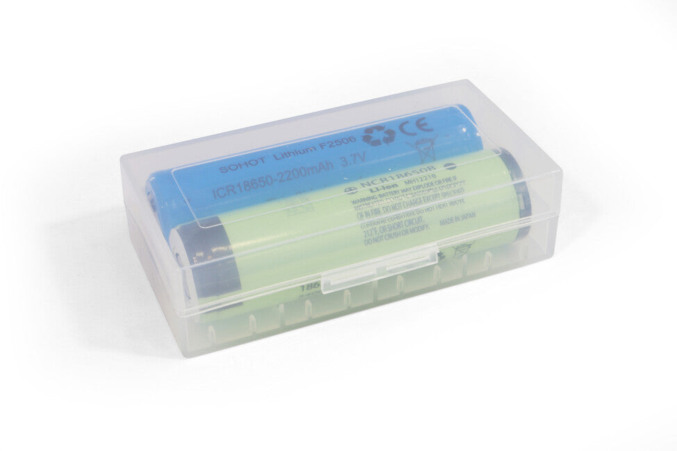 BasicNature nabojna škatla za 2 x 18650 baterije, prozorna