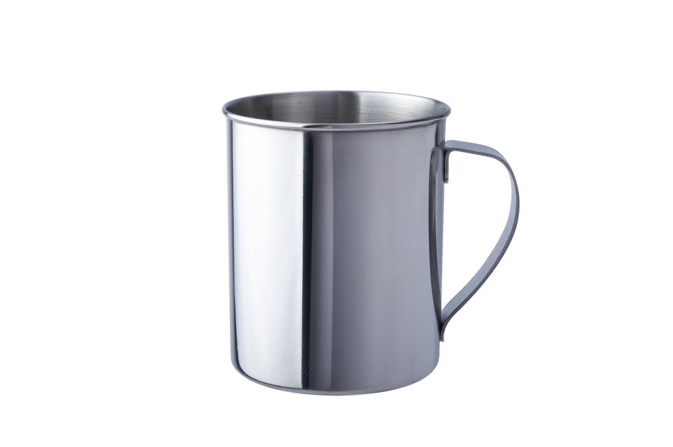 BasicNature Stainless Steel Mug, Polished 0.4 l