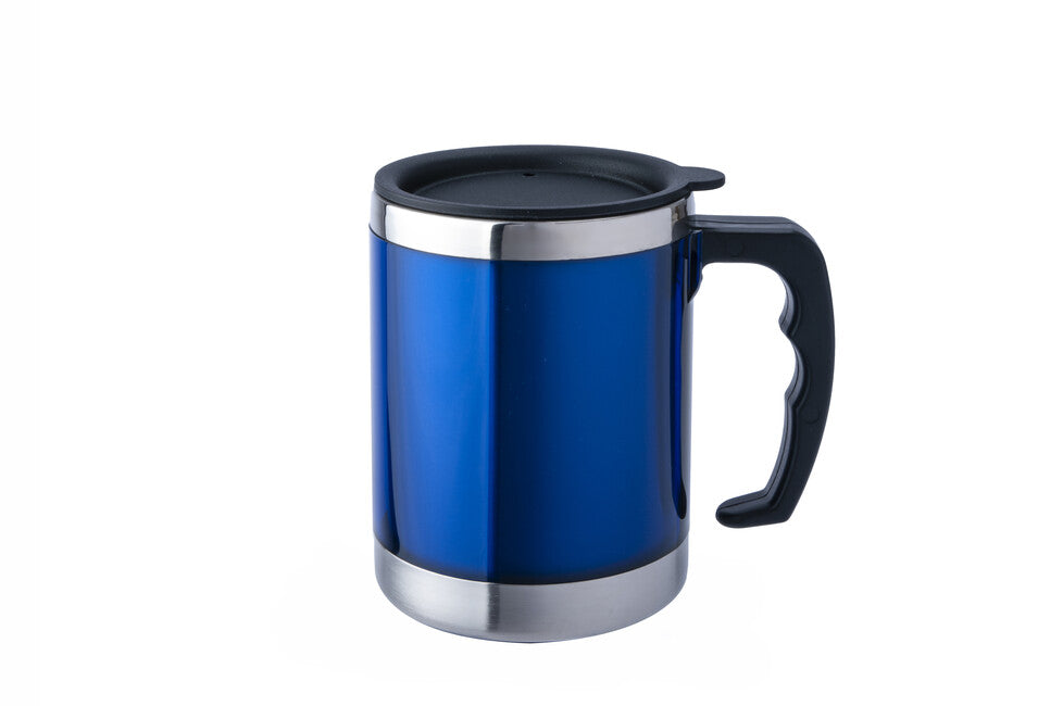 BasicNature MUG kozarec iz nerjavečega jekla, moder, 0,42 l
