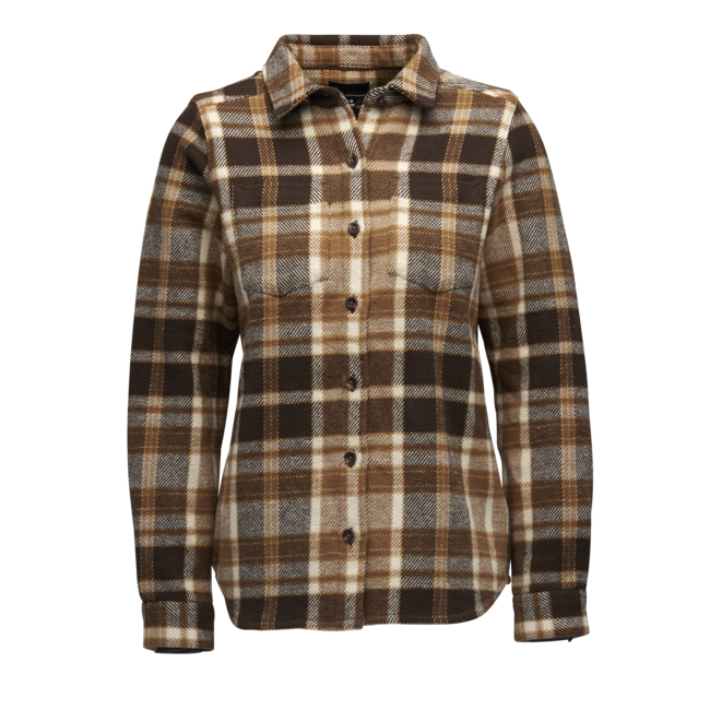 Black Diamond Project Heavy Flannel drvarska srajca ženski, bark brown-off white plaid
