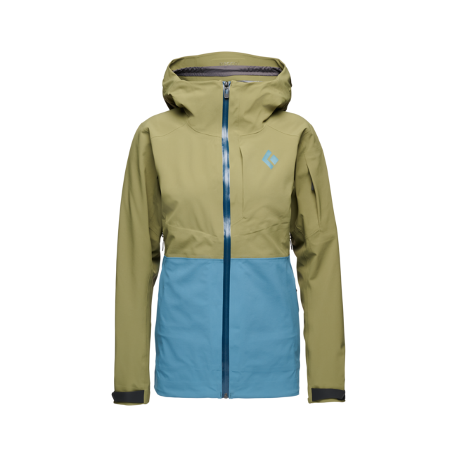Black Diamond Recon Stretch Ski Shell ženska smučarska jakna, crag green-creek blue