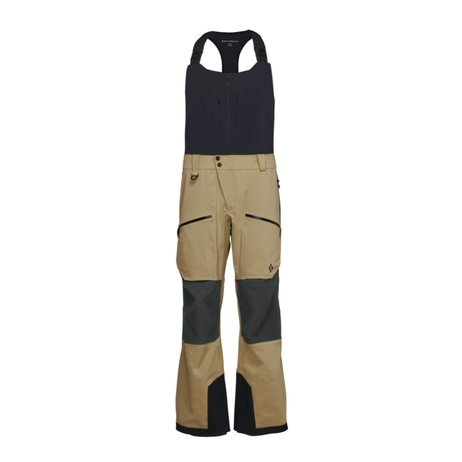 Black Diamond Recon Stretch Pro Bibs hlače moške s trakmi, khaki-smoke