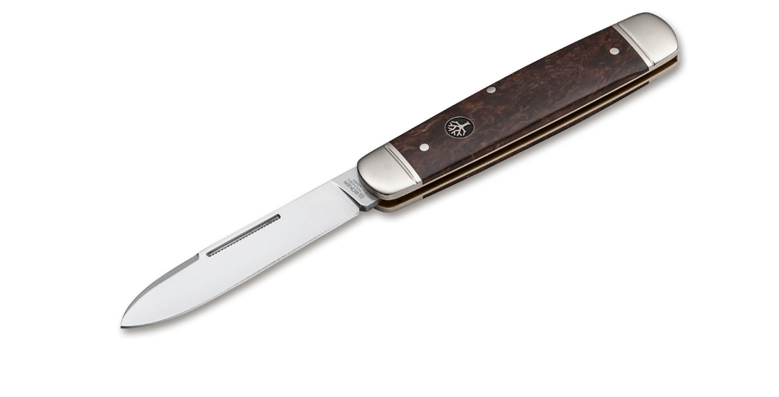 BÖKER® Cattle Knife žepni nož, les valovitega breza, 8,2 cm