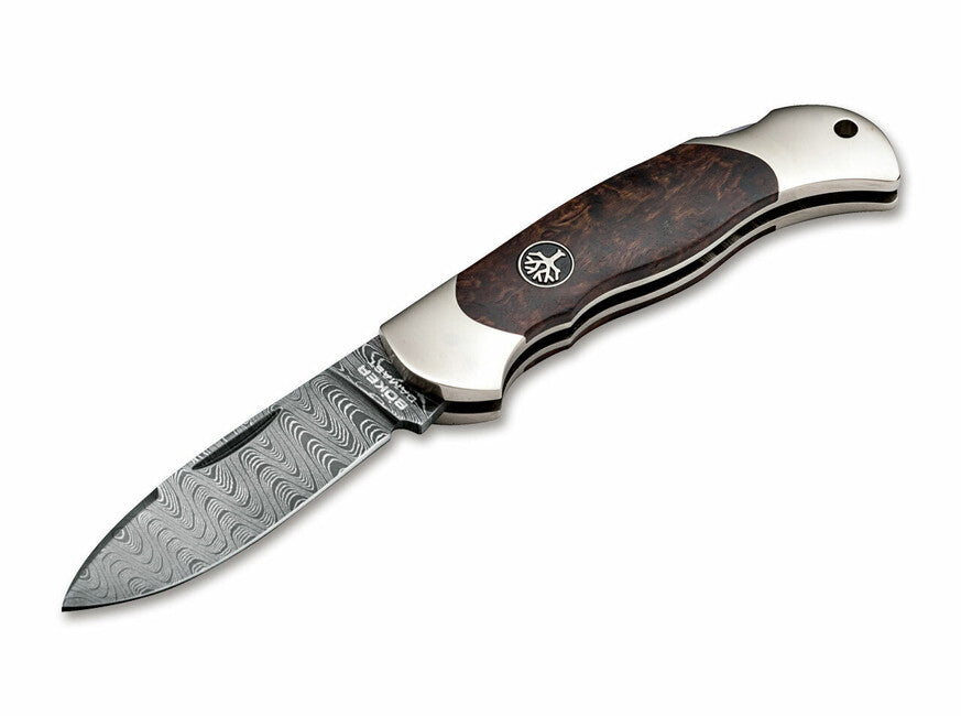 BÖKER® Junior Scout Spearpoint žepni nož 7 cm, damask, kučerava breza