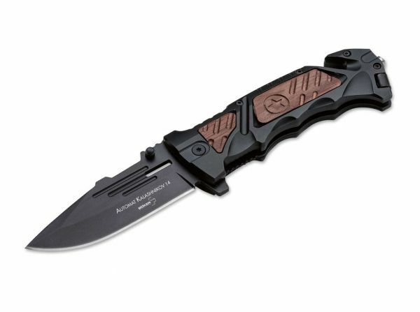 BÖKER® AK-14 nož 9,3 cm, črn, aluminijast, les, tok najlonski