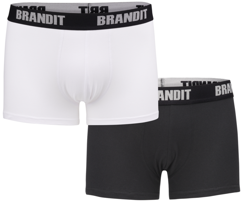 Brandit Moške spodnje hlače s logotipom 2kos, bela-črna