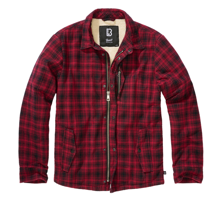 Brandit Classic Sherpa jakna, črna-rdeča