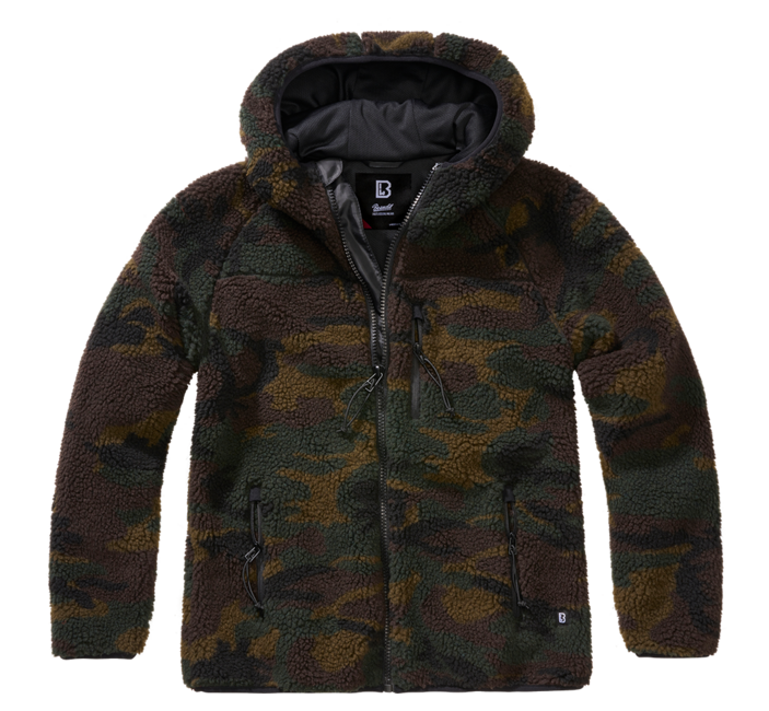 Brandit Teddyfleece jakna ženski s kapuco, Woodland