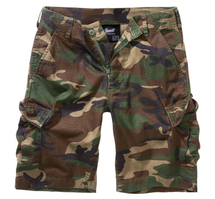 Brandit BDU Ripstop kratke hlače otroške, woodland
