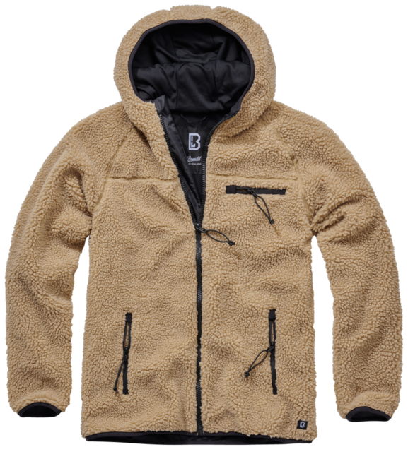 Brandit Worker softshell jakna flisasti pulover s kapuco Teddyfleece, kamel