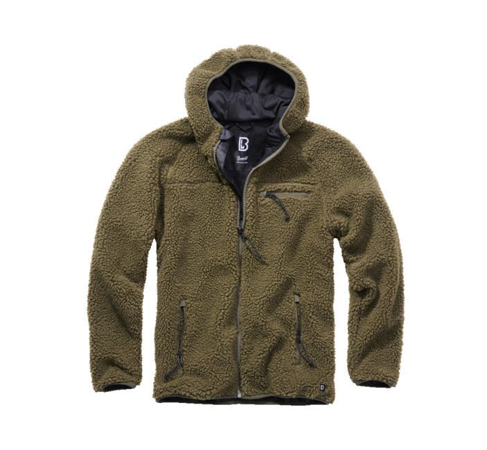 Brandit Teddyfleece Worker flisasta jakna s kapuco, olivno zelena