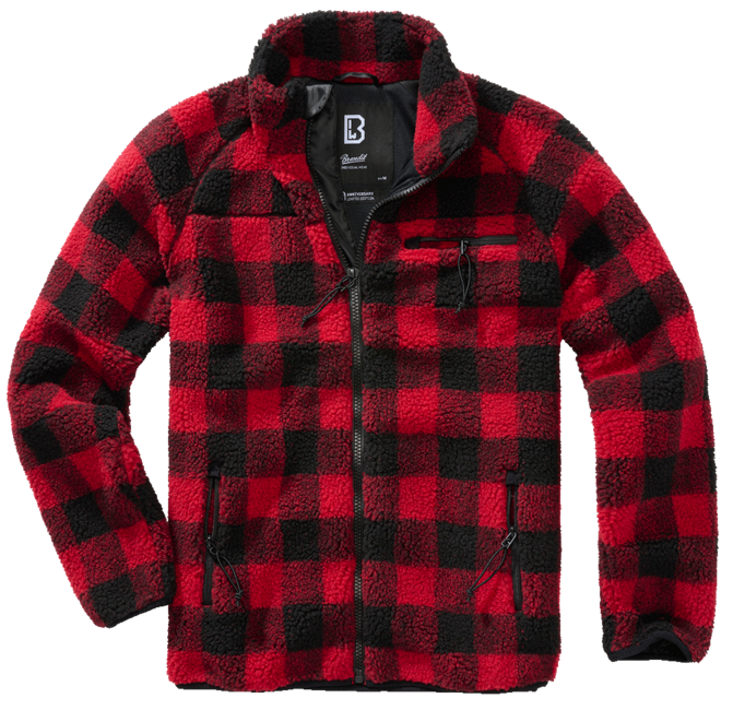 Brandit Teddyfleece jakna flisasta, rdeča/črna
