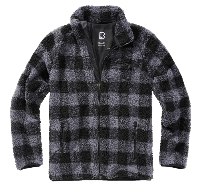 Brandit Teddyfleece flisasta jakna, črna/siva