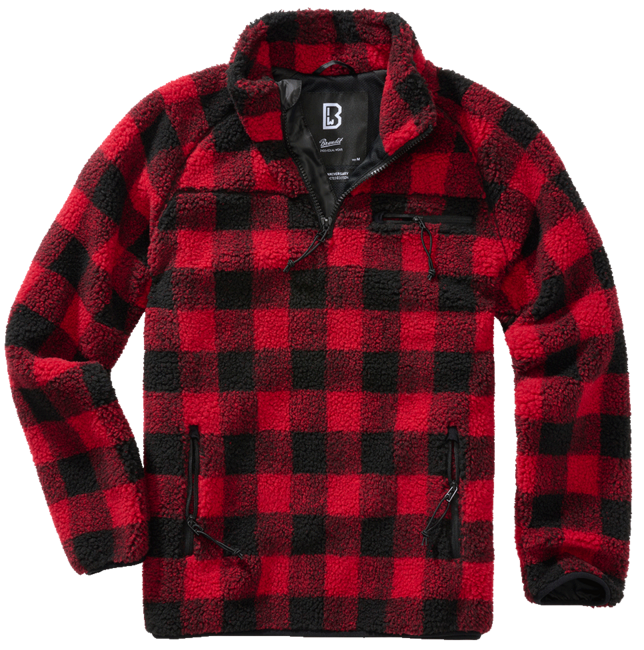 Brandit Teddyfleece Troyer flisasta jakna, rdeča/črna