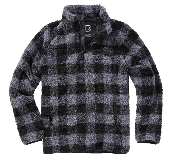 Brandit Teddyfleece Troyer flisasta jakna, črna/siva