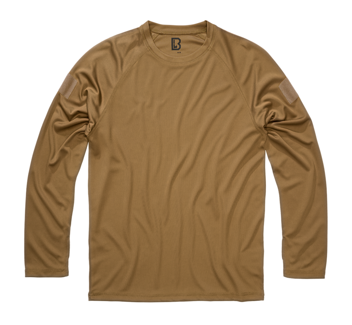 Brandit Quick Dry majica hitro sušeča moška z dolgimi rokavi, camel