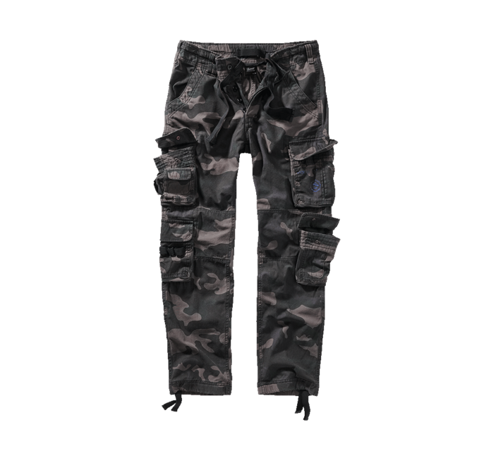 Brandit Pure Slim Fit črne hlače, darkcamo