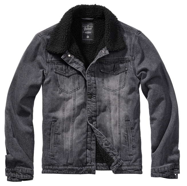 Brandit Sherpa denim jakna s krznom, črna