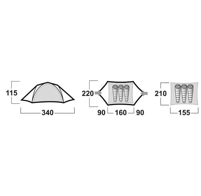 HUSKY Burton Outdoor Tent 2-3, Green