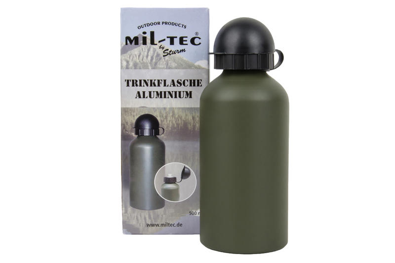 Mil-Tec Aluminum Bottle 0.5l, Olive