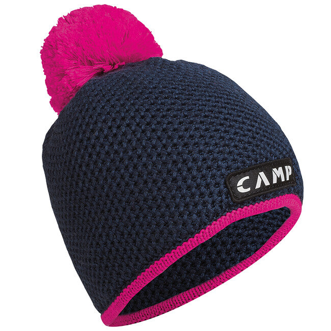 CAMP Bob Beanie pletena kučma iz volne Merino, temno modra / fuksija