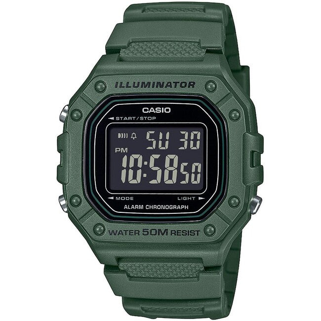 Casio W-218H-3BVEF ura, zelena