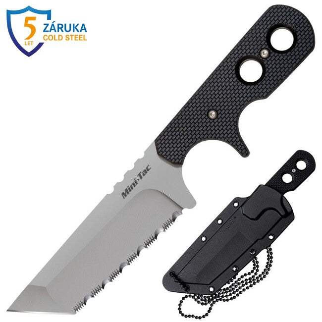 Cold Steel Mini Tac tanto nož s fiksnim rezilom Serrated (AUS8A)