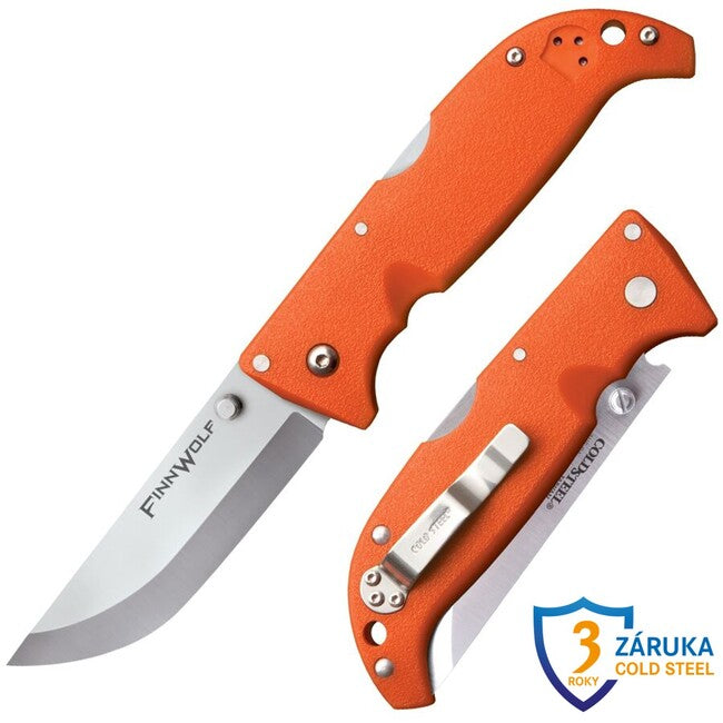 Cold Steel Finn Wolf Folding Knife, Orange Handle (AUS8A)